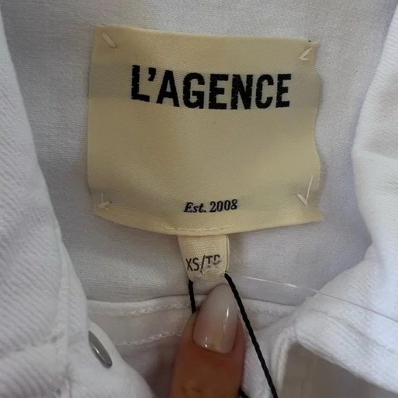 NWT L’AGENCE white kristie crop jacket ($395)